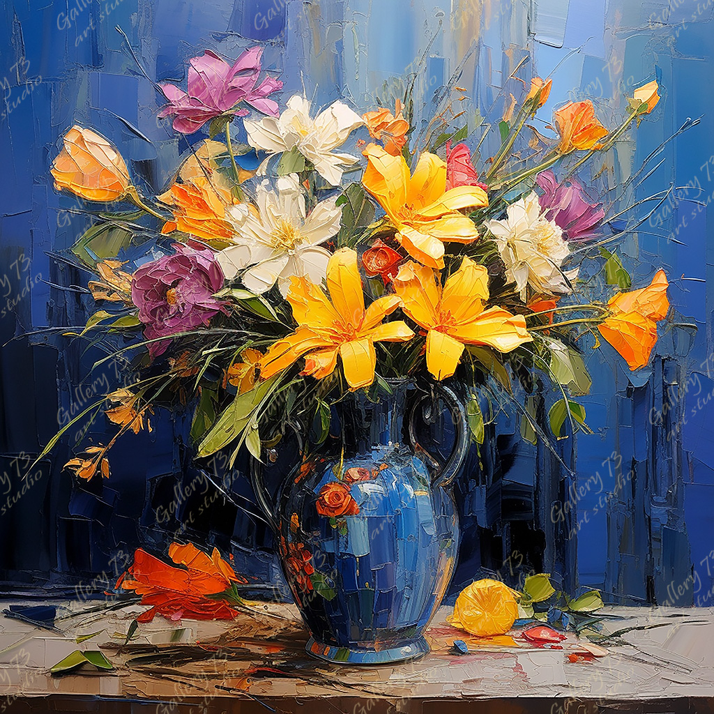 Blue Vase III – Acrylic on stretched canvas