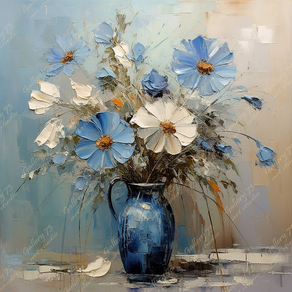 Blue Vase V – Acrylic on stretched canvas