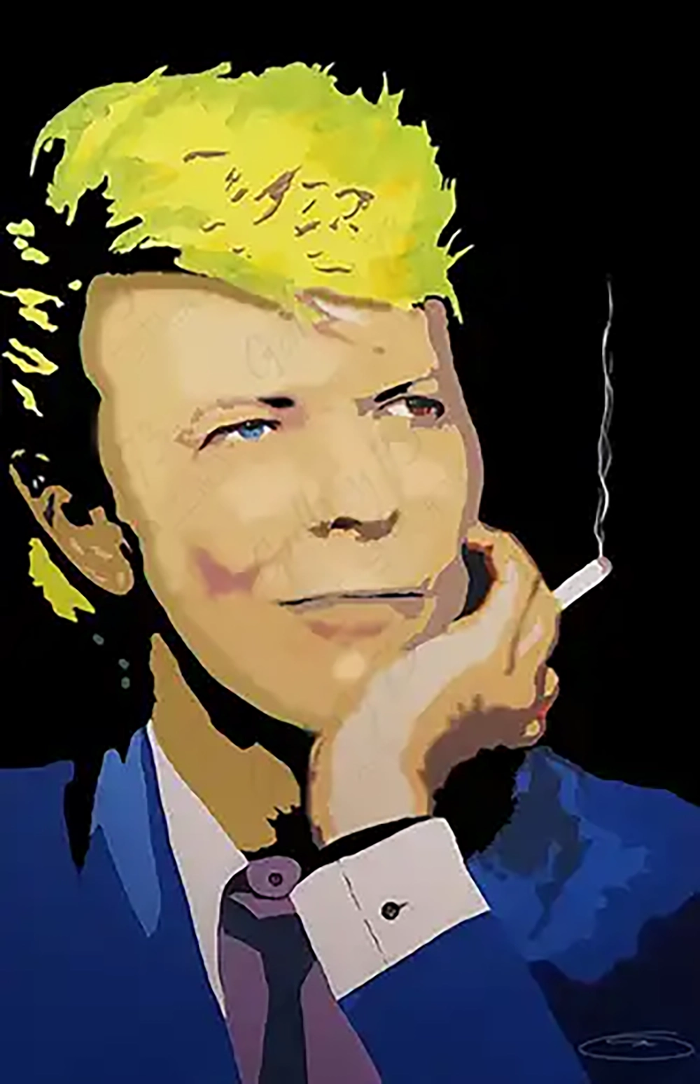 David Bowie – acrylic on stretched canvas by Dennis R. Ling