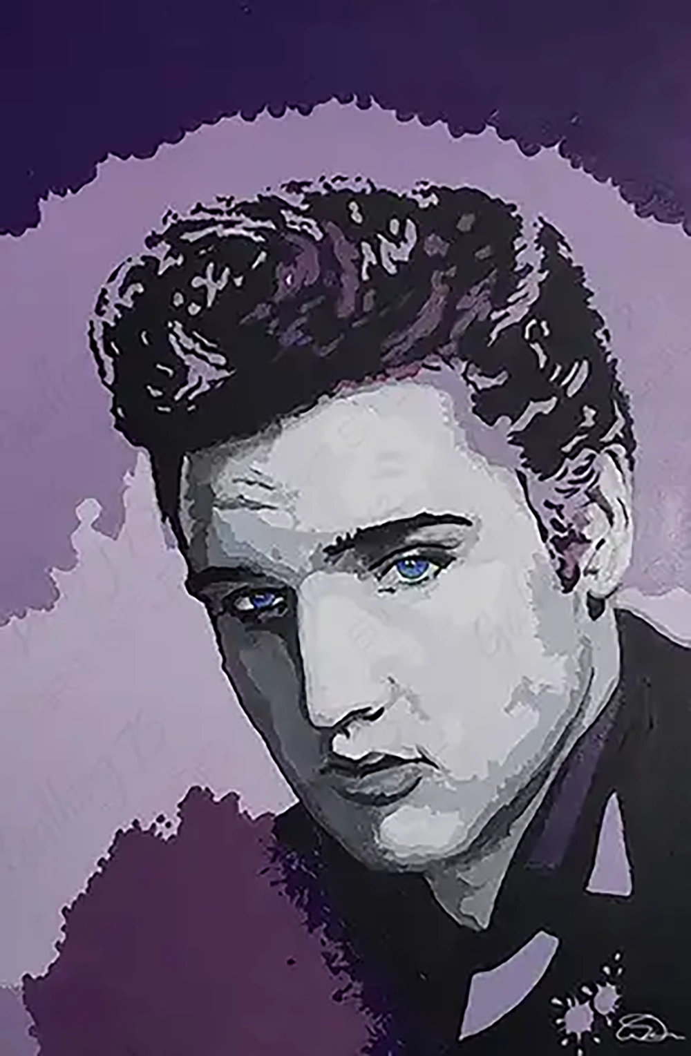 Elvis – acrylic on stretched canvas by Dennis R. Ling