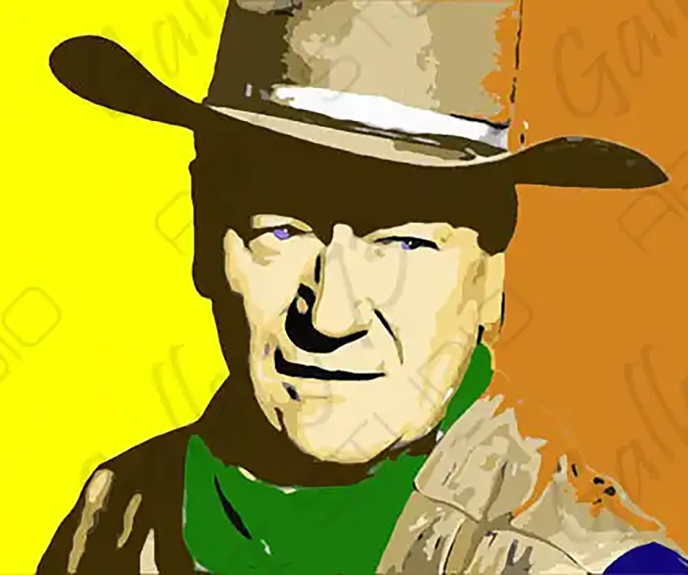John Wayne – acrylic on stretched canvas by Dennis R. Ling