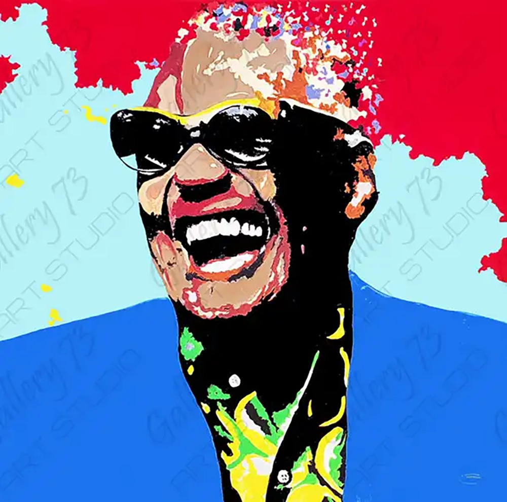 Ray Charles – acrylic on stretched canvas by Dennis R. Ling