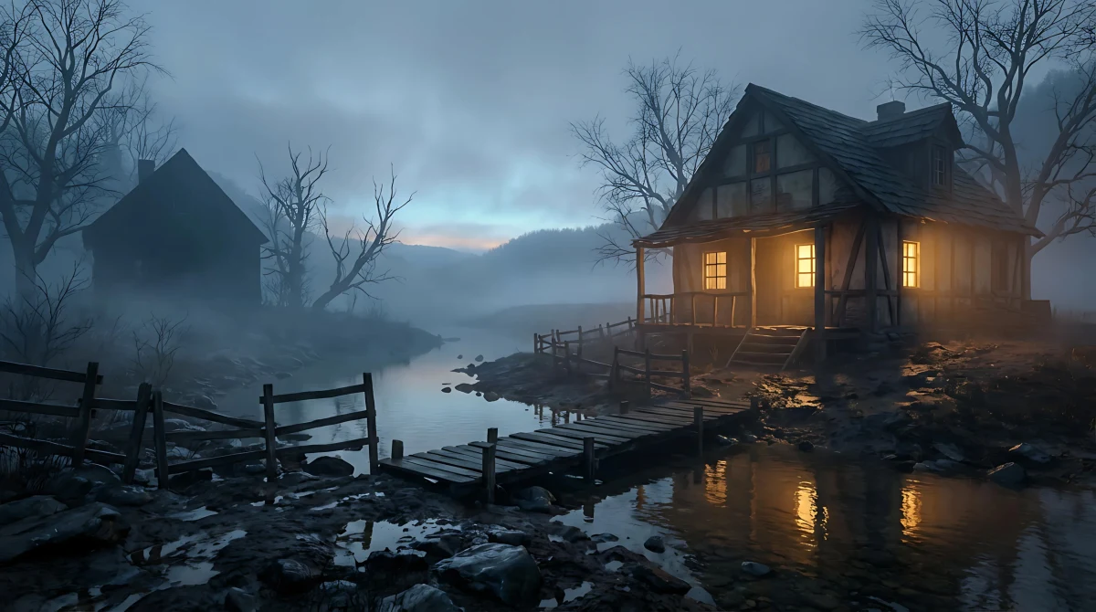 Cabin Moody � Landscape wallpaper by Dennis R. Ling