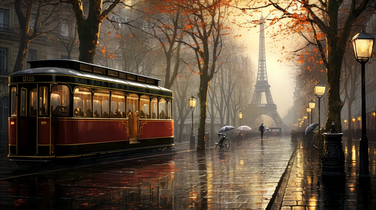 Paris Trolley � Landscape wallpaper by Dennis R. Ling