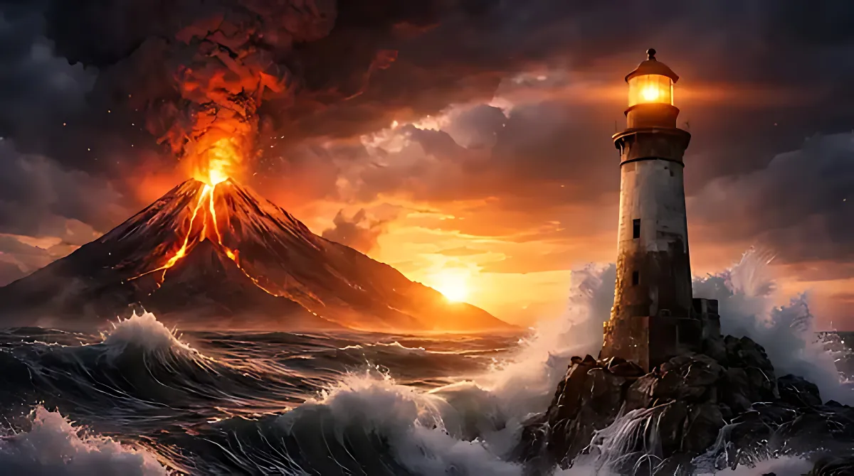 Volcano � Lighthouse wallpaper by Dennis R. Ling