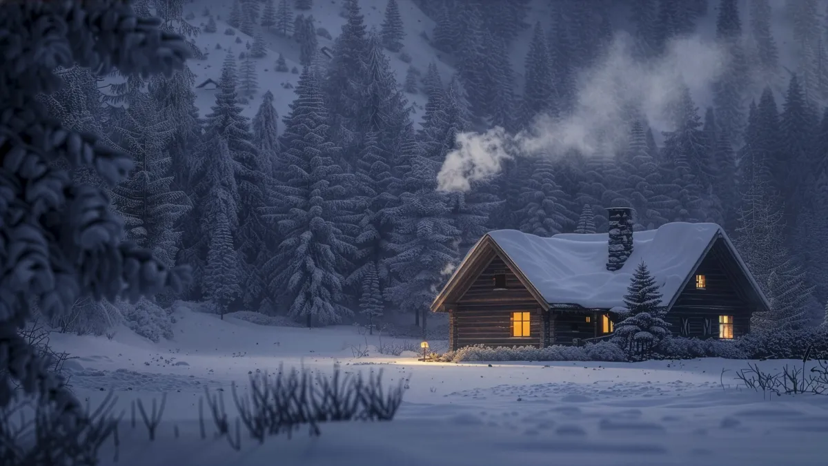 Cabin � Winter wallpaper by Dennis R. Ling