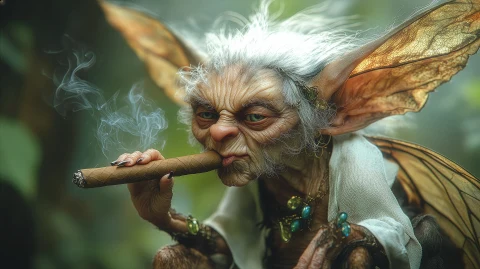 Cigar Smoking Fairy � digital wallpaper by Dennis R. Ling