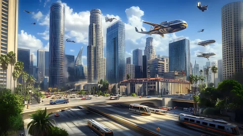 Future Los Angeles � digital wallpaper by Dennis R. Ling