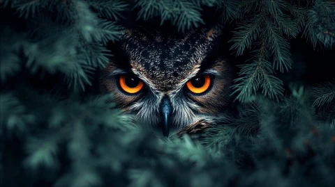 Owl Eyes � digital wallpaper by Dennis R. Ling