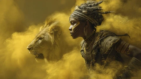Warrior Queen � digital wallpaper by Dennis R. Ling