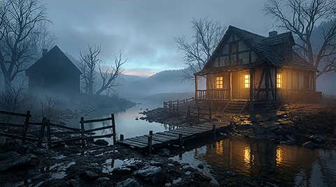Cabin � digital wallpaper by Dennis R. Ling