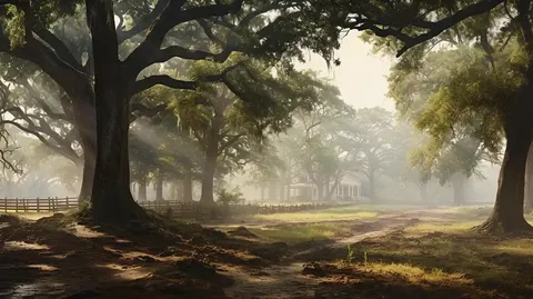 Landscape12 Oaks � digital wallpaper by Dennis R. Ling