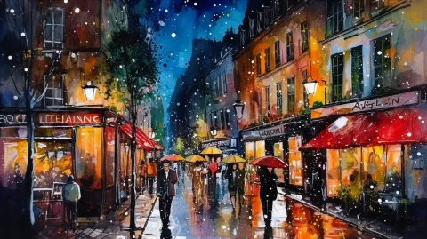 Paris Street � digital wallpaper by Dennis R. Ling