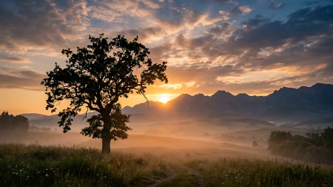 Sunset In The Spring � digital wallpaper by Dennis R. Ling