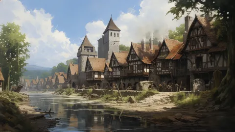 Village3 � digital wallpaper by Dennis R. Ling