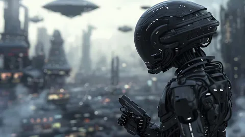 Cyborg A – digital wallpaper by Dennis R. Ling