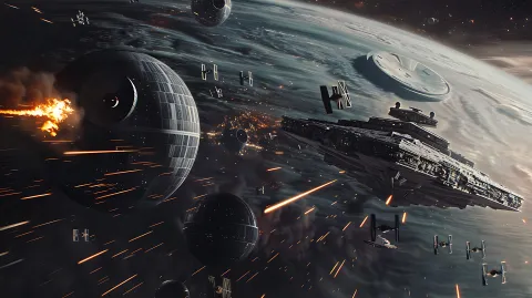 Deathstar Fighters – digital wallpaper by Dennis R. Ling
