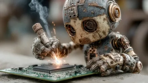 Robot Repair – digital wallpaper by Dennis R. Ling