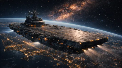 Space Carrier La – digital wallpaper by Dennis R. Ling
