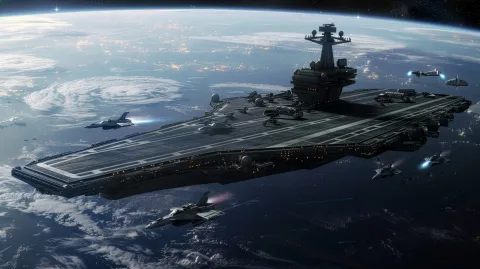 Super Space Carrier – digital wallpaper by Dennis R. Ling