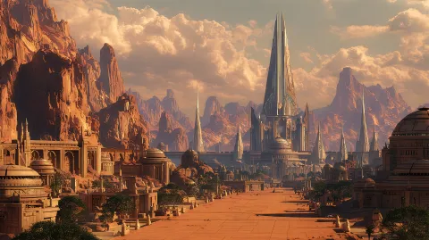 Vulcan City – digital wallpaper by Dennis R. Ling
