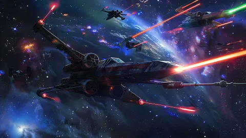 Xwing – digital wallpaper by Dennis R. Ling