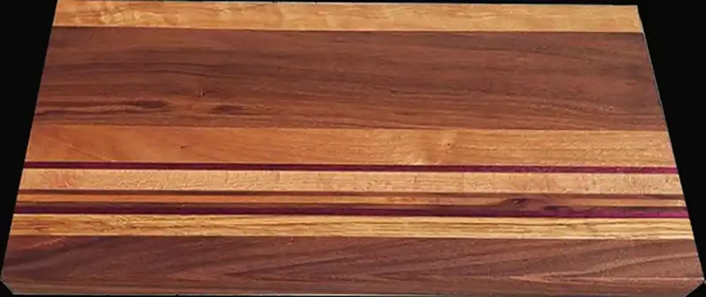 Cutting Board – Birdseye Maple, Padauk, Walnut by Dennis R. Ling