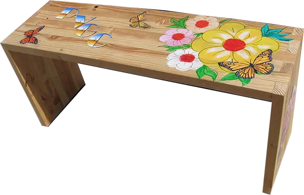 Hand-crafted wooden bench, by Dennis R. Ling - Gallery 73